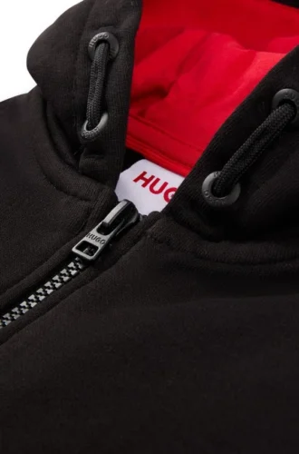 Kinder-Hoodie mit Reißverschluss und Logo-Print aus Baumwollmischung