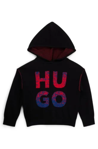 Kinder-Hoodie mit zweifarbigem, übereinanderliegendem Logo