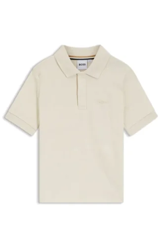 Kinder-Jacquard-Poloshirt aus Stretch-Baumwolle