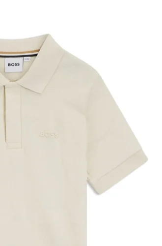 Kinder-Jacquard-Poloshirt aus Stretch-Baumwolle