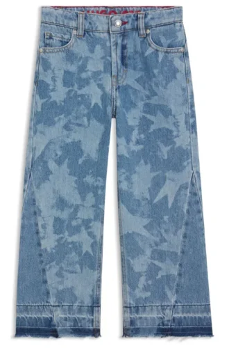 Kinder-Jeans mit Sternenprint in lockerer Passform aus Baumwoll-Denim