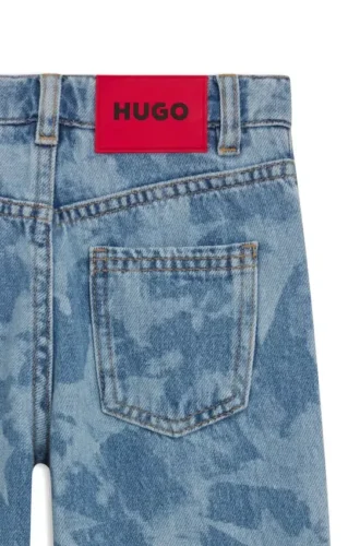 Kinder-Jeans mit Sternenprint in lockerer Passform aus Baumwoll-Denim