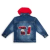 Kinder-Jeansjacke mit abnehmbarer Fleece-Kapuze