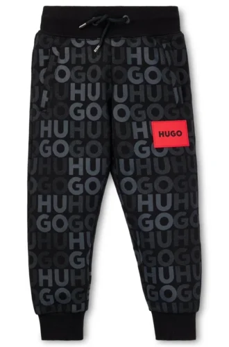 Kinder-Jogginghose aus Baumwollmischung mit durchgehendem Logo-Print