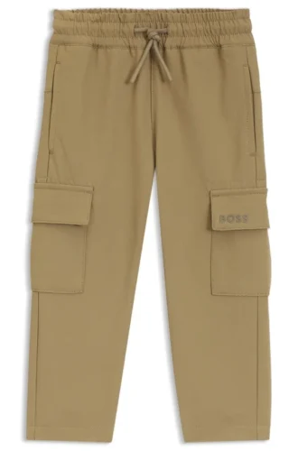 Kinder-Jogginghose aus geknittertem Fleece mit Cargotaschen