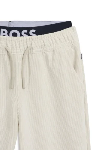 Kinder-Jogginghose aus Samt mit Logo-Etikett