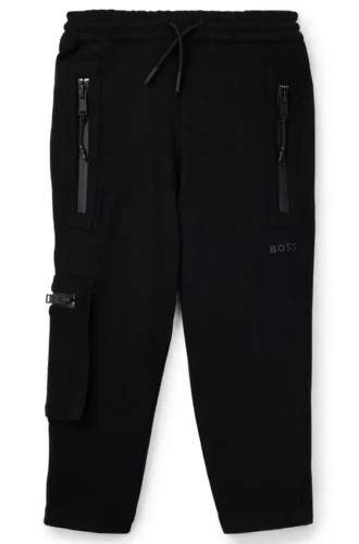 Kinder-Jogginghose mit Logo-Detail aus Stretch-Piqué