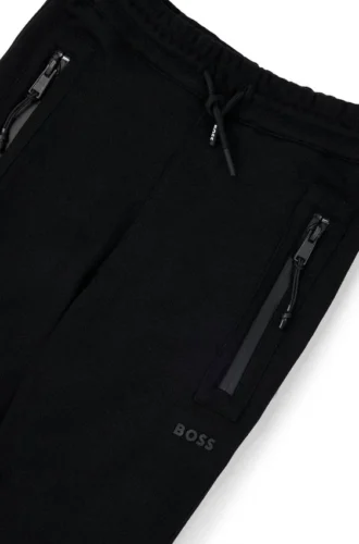 Kinder-Jogginghose mit Logo-Detail aus Stretch-Piqué