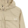 Kinder-Kapuzenjacke mit gestreiften Ärmelbündchen Kinder-Kapuzenjacke mit gestreiften Ärmelbündchen