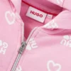 Kinder-Kapuzenpullover aus Baumwollmischung mit Reißverschluss, Logos und Herzen