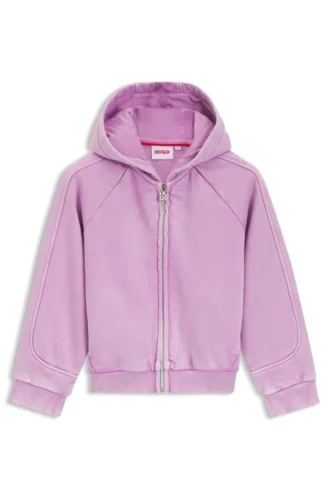 Kinder-Kapuzenpullover mit Reißverschluss aus Baumwollmisch-Fleece