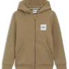 Kinder-Kapuzenpullover mit Reißverschluss und Logo-Etikett