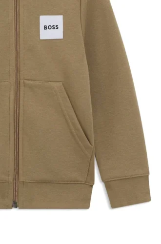 Kinder-Kapuzenpullover mit Reißverschluss und Logo-Etikett