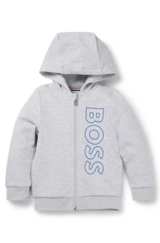 Kinder-Kapuzenpullover mit Reißverschluss und vertikalem Logo