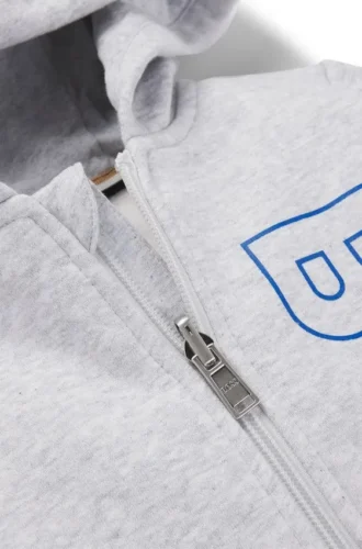 Kinder-Kapuzenpullover mit Reißverschluss und vertikalem Logo