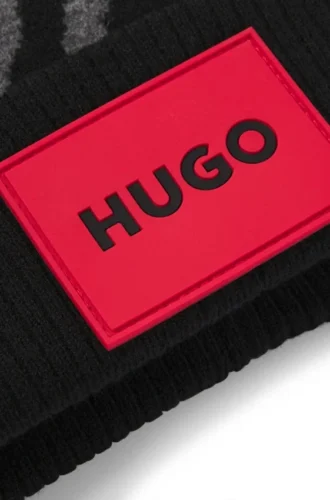 Kinder-Mütze mit Jacquard-gewebtem Gepardenmuster