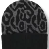 Kinder-Mütze mit Jacquard-gewebtem Gepardenmuster Kinder-Mütze mit Jacquard-gewebtem Gepardenmuster
