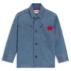Kinder-Overshirt aus blauem Baumwoll-Denim Kinder-Overshirt aus blauem Baumwoll-Denim
