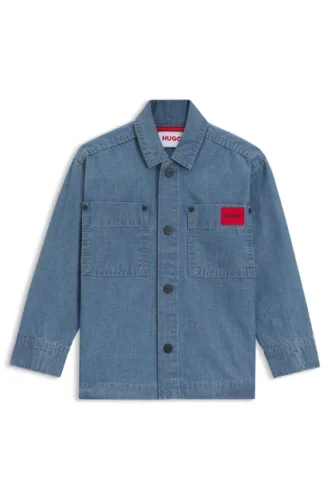 Kinder-Overshirt aus blauem Baumwoll-Denim