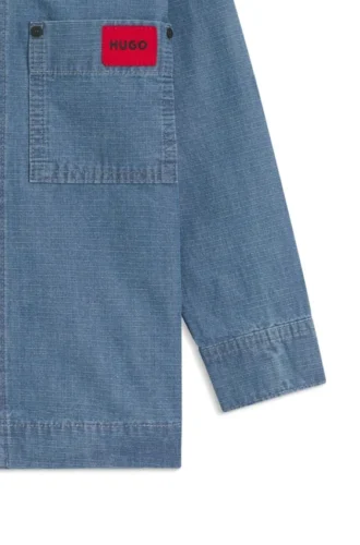 Kinder-Overshirt aus blauem Baumwoll-Denim