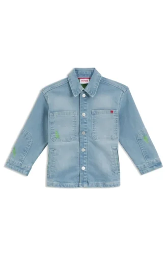 Kinder-Overshirt aus blauem Denim