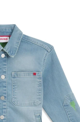 Kinder-Overshirt aus blauem Denim