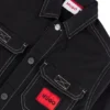 Kinder-Overshirt aus Stretch-Baumwolle mit rotem Logo-Etikett
