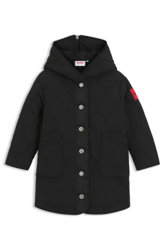 Kinder-Parka mit Logo-Etikett