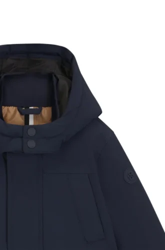 Kinder-Parka mit Logo-Print aus Ripstop