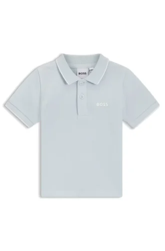 Kinder-Polohemd aus Baumwollpiqué mit Logo-Print