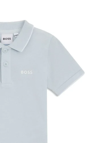 Kinder-Polohemd aus Baumwollpiqué mit Logo-Print