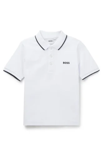 Kinder-Poloshirt aus Baumwollpiqué mit aufgedrucktem Logo