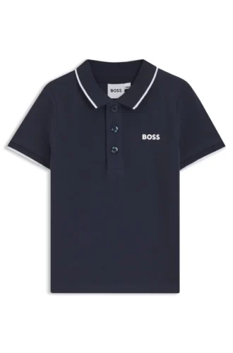 Kinder-Poloshirt aus Baumwollpiqué mit aufgedrucktem Logo