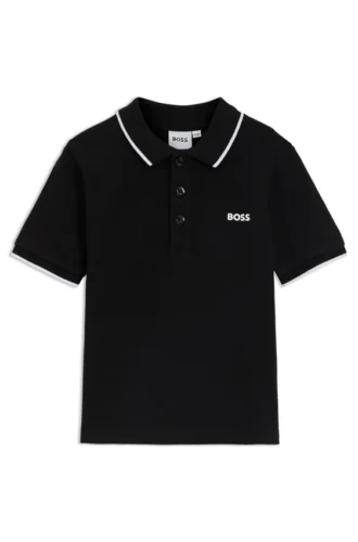 Kinder-Poloshirt aus Baumwollpiqué mit aufgedrucktem Logo