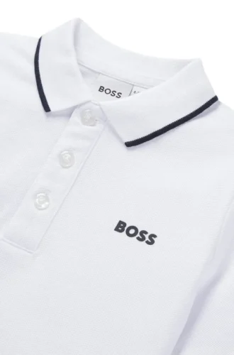 Kinder-Poloshirt aus Baumwollpiqué mit aufgedrucktem Logo