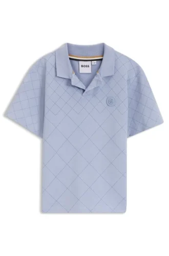Kinder-Poloshirt aus Stretch-Baumwolle mit Steppoptik
