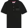 Kinder-Poloshirt mit geteiltem Logo aus Stretch-Baumwolle Kinder-Poloshirt mit geteiltem Logo aus Stretch-Baumwolle