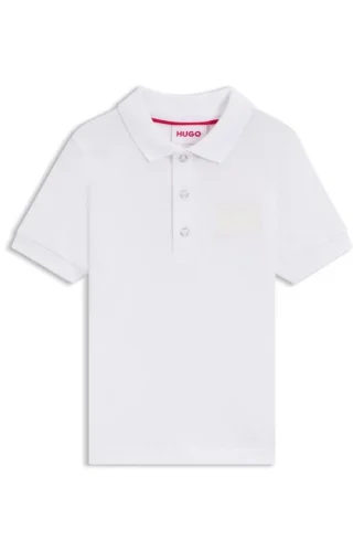 Kinder-Poloshirt mit geteiltem Logo aus Stretch-Baumwolle