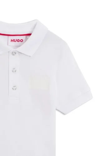 Kinder-Poloshirt mit geteiltem Logo aus Stretch-Baumwolle