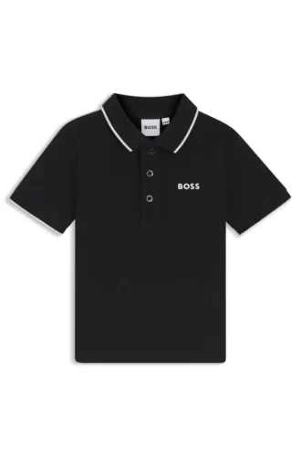 Kinder-Poloshirt mit Logo-Print aus Baumwollpiqué