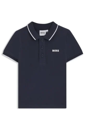 Kinder-Poloshirt mit Logo-Print aus Baumwollpiqué