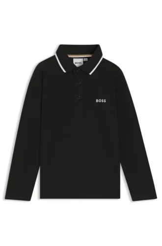 Kinder-Poloshirt mit Logo-Print aus Baumwollpiqué