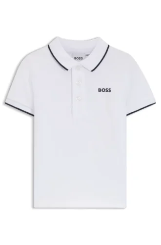 Kinder-Poloshirt mit Logo-Print aus Baumwollpiqué
