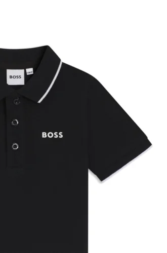 Kinder-Poloshirt mit Logo-Print aus Baumwollpiqué