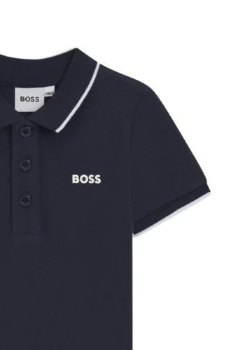 Kinder-Poloshirt mit Logo-Print aus Baumwollpiqué