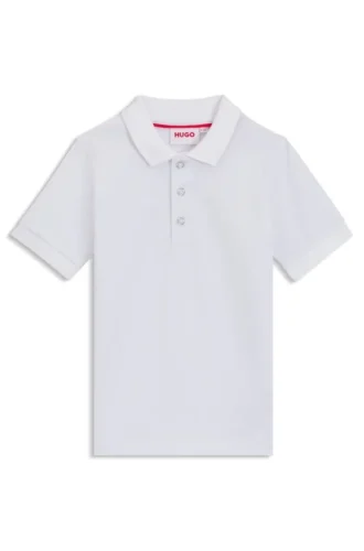 Kinder-Poloshirt mit Logo-Print aus Stretch-Baumwolle