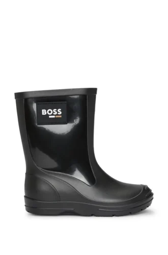 Kinder-Regenstiefel mit Logo-Etikett mit charakteristischen Streifen