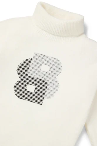 Kinder-Rollkragen-Pullover-Kleid mit Strass-Double-B-Monogramm