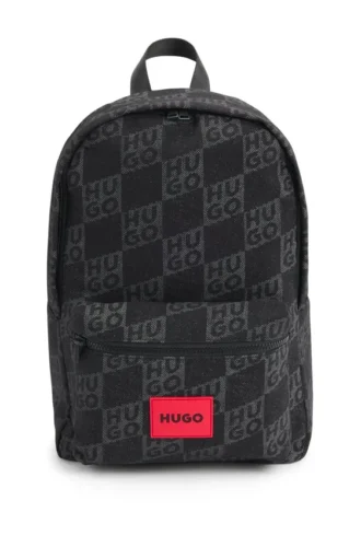Kinder-Rucksack aus Canvas mit gestapeltem Logo-Print
