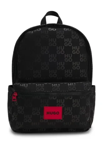 Kinder-Rucksack mit Logo-Plakette und Monogrammen